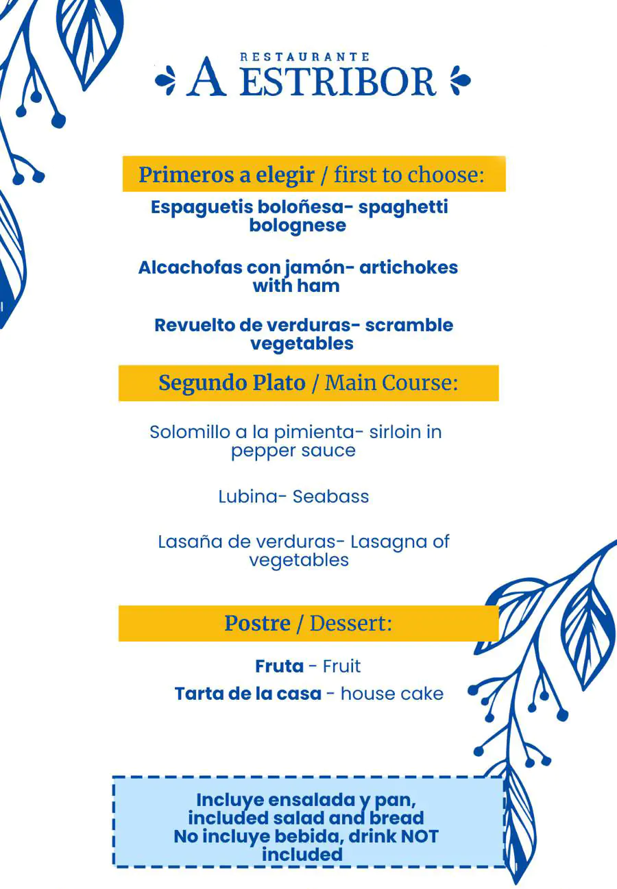 estribor set menu